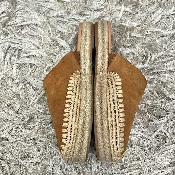 Sam Edelman Austin Suede Raffia Platform Espadrille Slides Mules Caramel Sz 7.5 - Picture 7 of 11